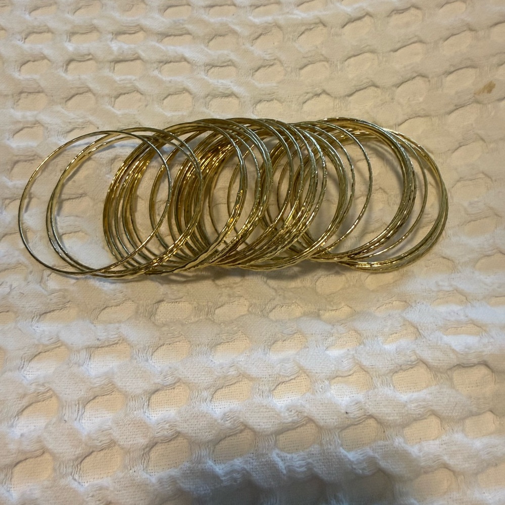 Elegant Gold-tone Bangle Set of 33